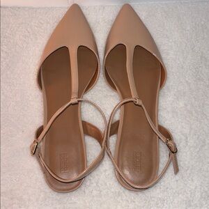 Nordstrom Rack Beverly Tan Sling Back Flats with Pointy Toe Size 10 NIB